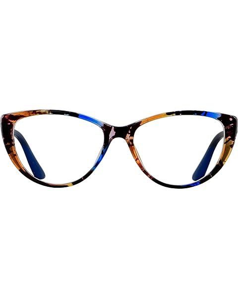 Blue Light Glasses Cateye Women Fake Eyeglasses Anti Eye Strain Computer Glasses Clear Lens | Amazon (US)