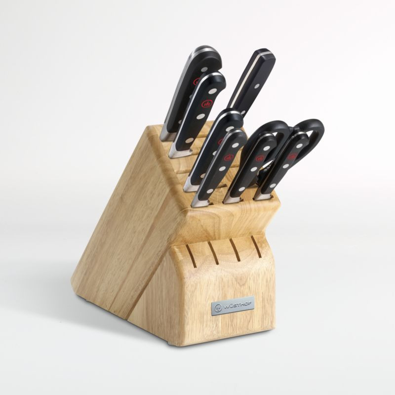 Wusthof Classic 9-Piece Natural Wood Knife Block Set + Reviews | Crate and Barrel | Crate & Barrel