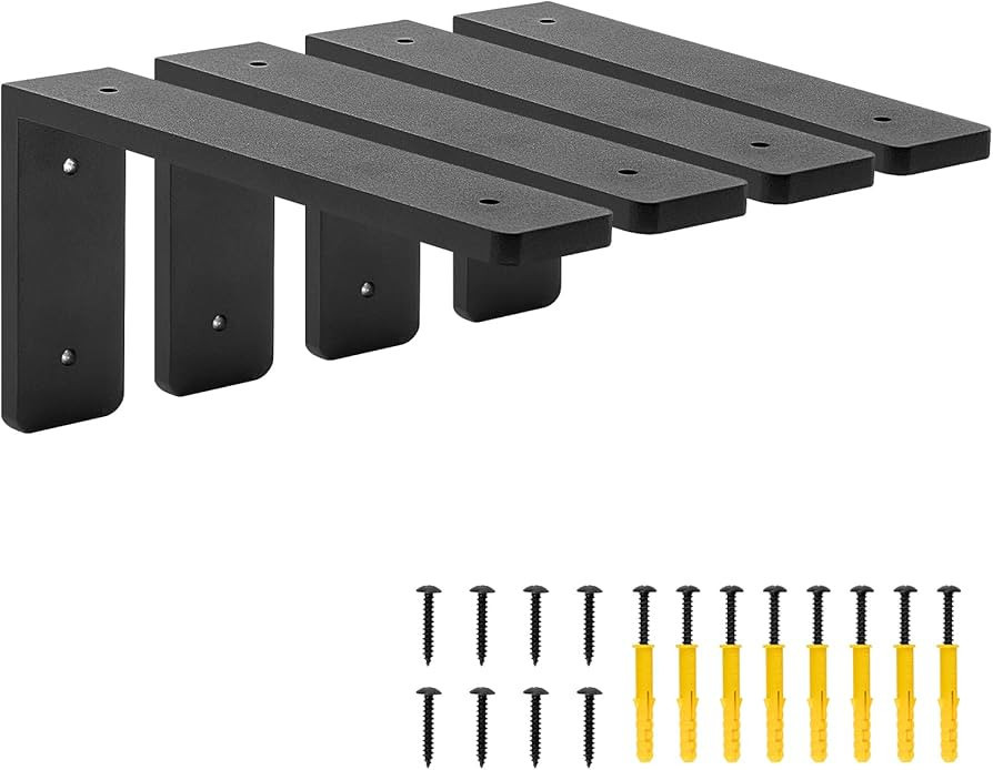 8"x 4"Shelf Brackets,L Shelf Brackets, die-cast Formation, Vertical Angle, Premium Alloy Metal He... | Amazon (US)