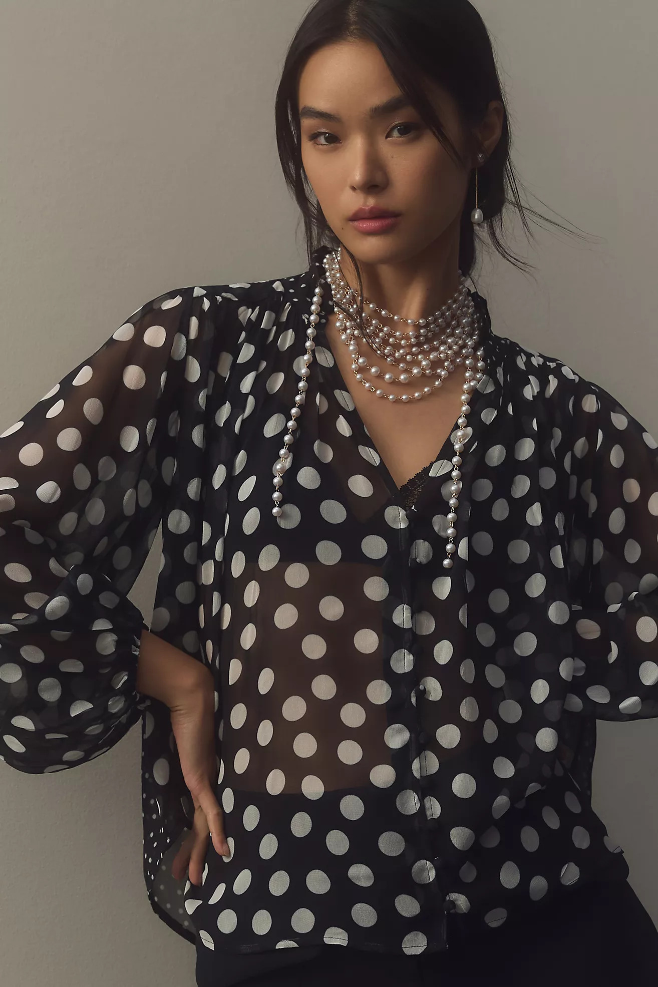 The Estela Sheer Printed Blouse | Anthropologie (US)