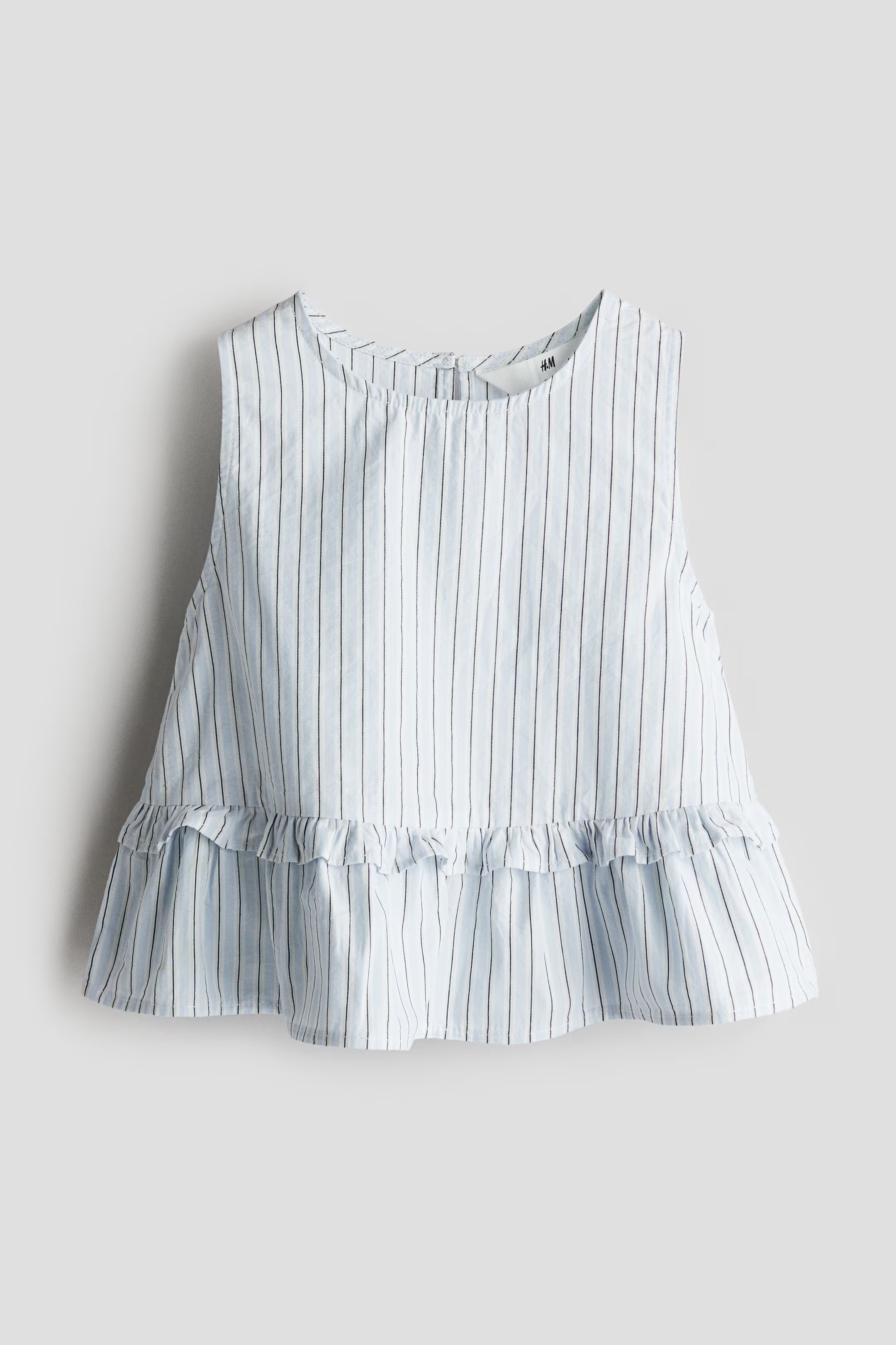 Cotton Peplum Top - Light blue/striped - Kids | H&M US | H&M (US + CA)