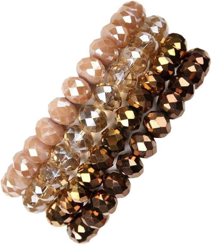 Caiyao Bohemian Multilayer Beaded Stacking Bracelet, Versatile Stretch Strand Statement Wrap Slip... | Amazon (US)