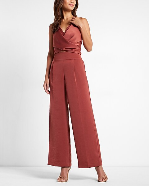 Super High Waisted Satin Wide Leg Pant | Express