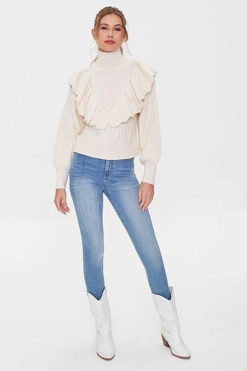 Ruffled Cable Knit Sweater | Forever 21 (US)