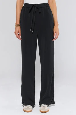 Lucy Black Wide Leg Lounge Pants | Avara