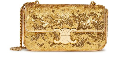 Chain shoulder bag Triomphe in Triomphe quilted sequins | 24S US