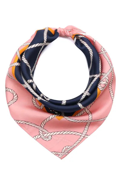 Kate Spade New York tangled up silk scarf in Navy Pink at Nordstrom | Nordstrom
