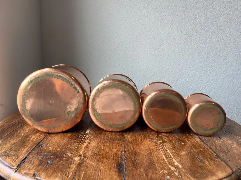 Vintage Benjamin and Medwin New York, NY Nesting Copper Canister Set - Set of 4, Flour, Sugar, Co... | Etsy (US)