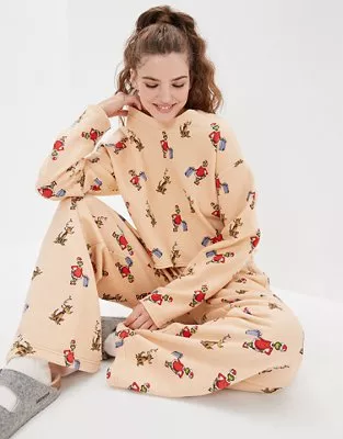 AE Festive Plush PJ Set