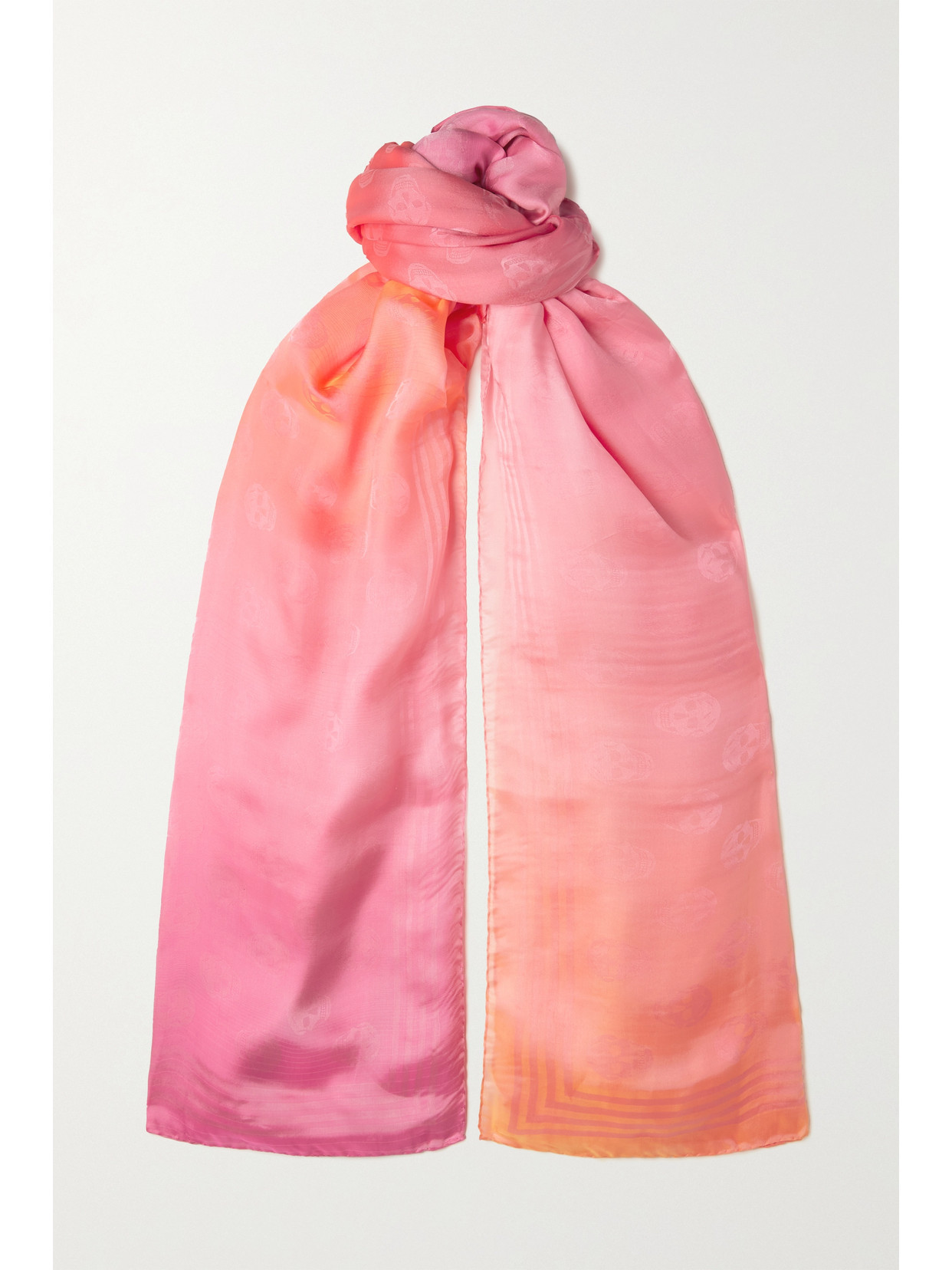 MCQUEEN - Silk-satin Scarf - Pink | NET-A-PORTER (US)
