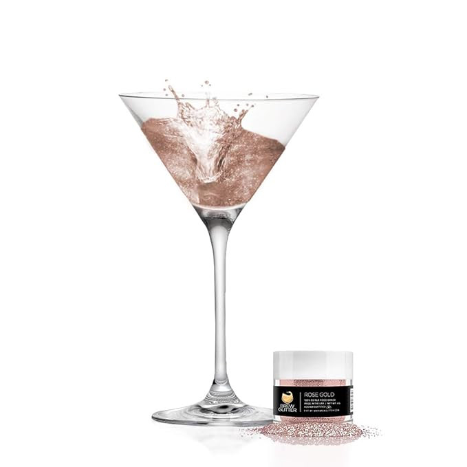 BREW GLITTER Rose Gold Edible Glitter For Drinks, Cocktails, Beer, Drink Garnish & Beverages | 4 ... | Amazon (US)