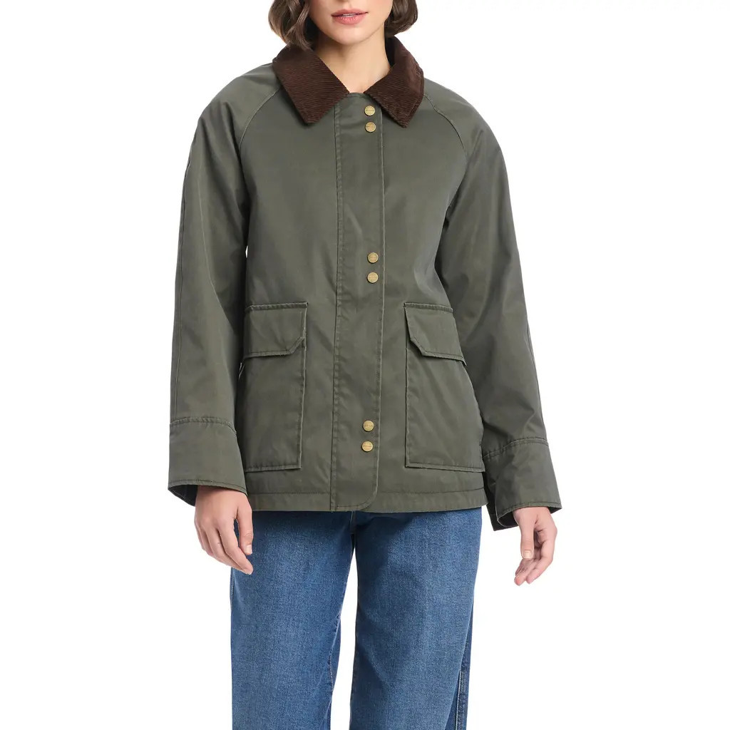 Sanctuary Waxed Barn Jacket in Olive at Nordstrom, Size Small | Nordstrom