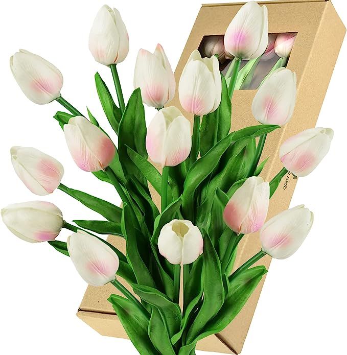 FiveSeasonStuff Tulips Artificial Flowers | Real Touch | Wedding Bouquet Home Décor Party | Flor... | Amazon (US)