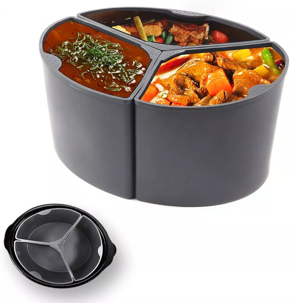 OUTXE Slow Cooker Divider Liner fit 6 QT Crockpot, Reusable & Leakproo