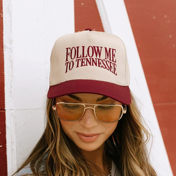Follow Me To Tennessee Trucker Hat Maroon | Premonition Goods LLC