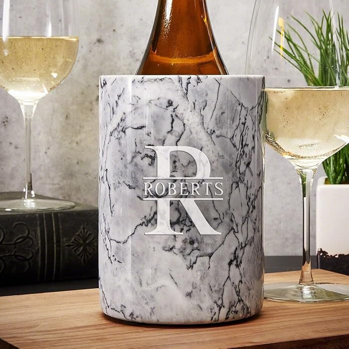 Personalized Wine Chiller by HomeWetBar - Insulated Wine Chillers for Bottles, Marble Wine Bottle... | Amazon (US)