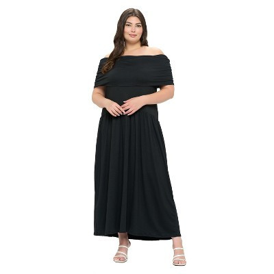 L I V D Women's Hayek Off Shoulder Maxi Dress, Black, 3X | Target