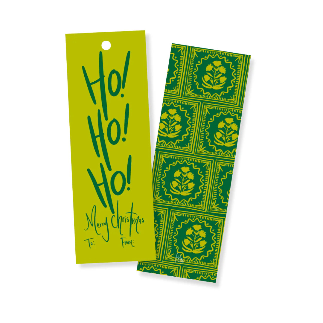 Block Print Block Print Ho! Ho! Ho! Gift Tag Set | Over The Moon
