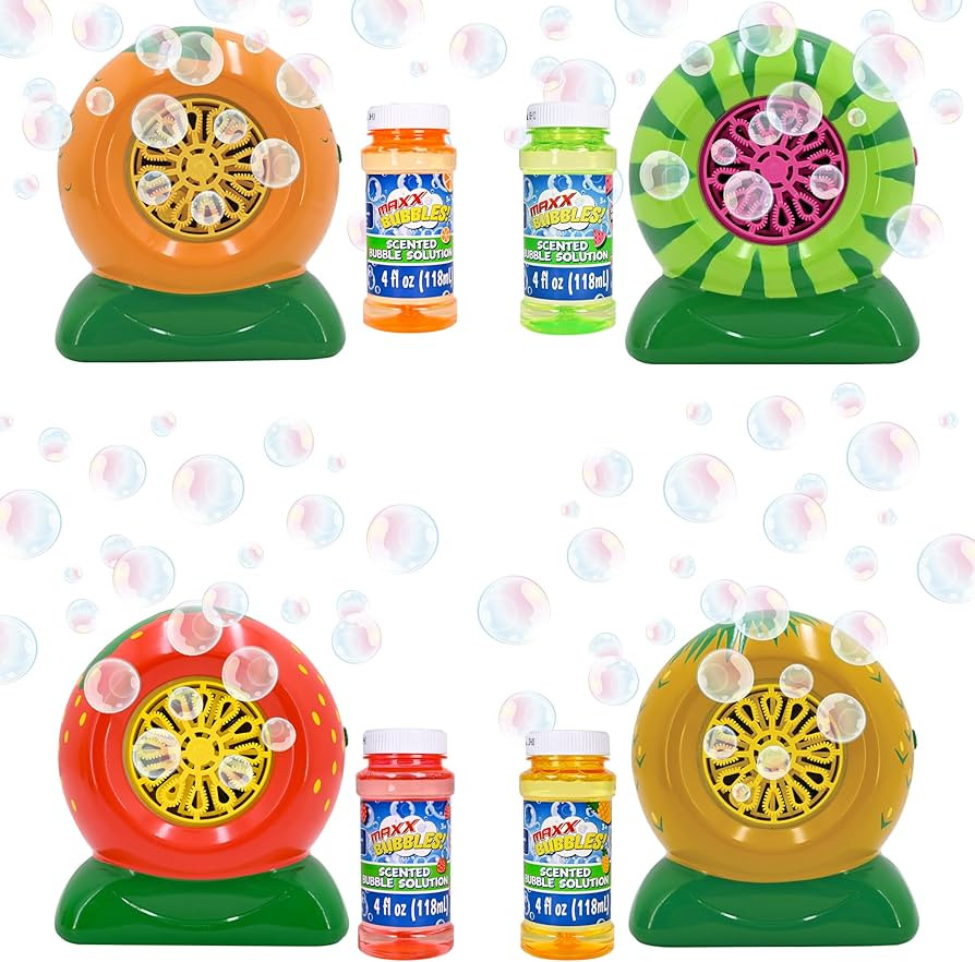 Mini Fruit Bubble Blowers with 4oz Scented Bubble Solution \u2013 Bubble Makers for Kids, Battery... | Amazon (US)