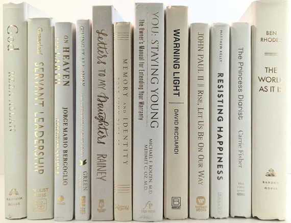 Wonderful Whites/cream Decorative Books by Color Books by Foot - Etsy | Etsy (US)