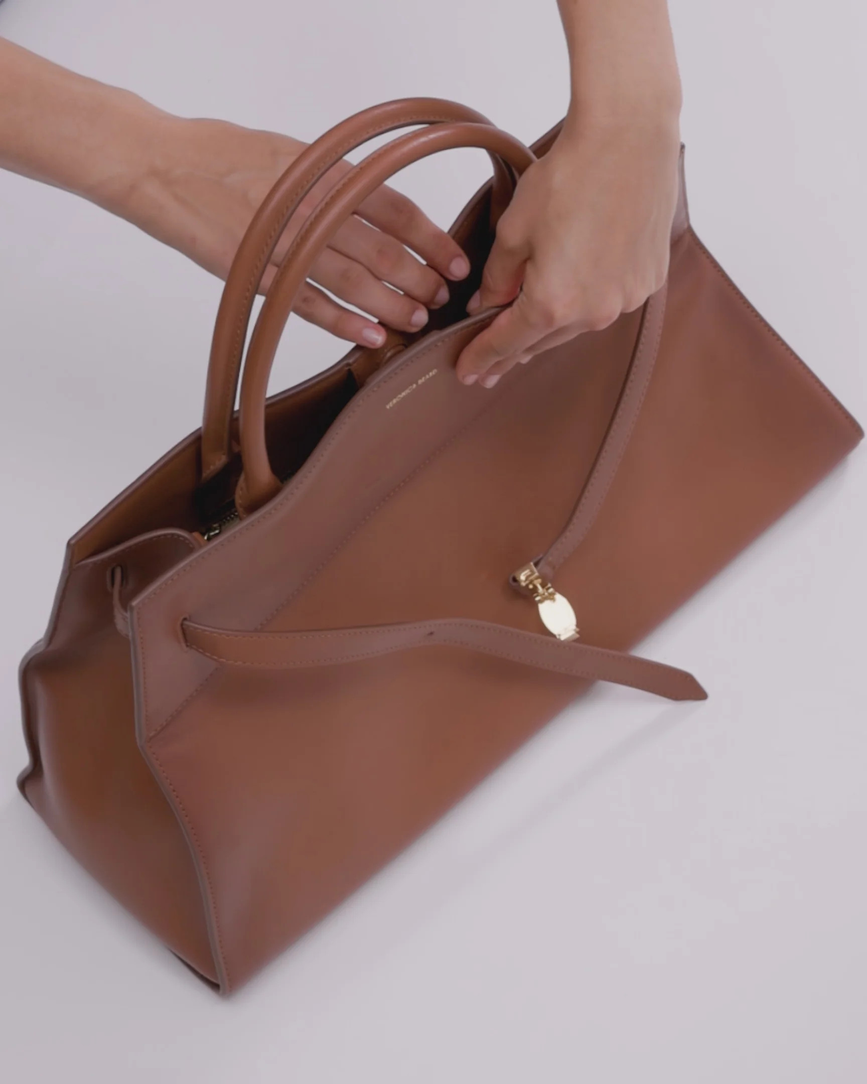 Large Croc-Embossed Dash Bag in Chestnut | Veronica Beard | Veronica Beard