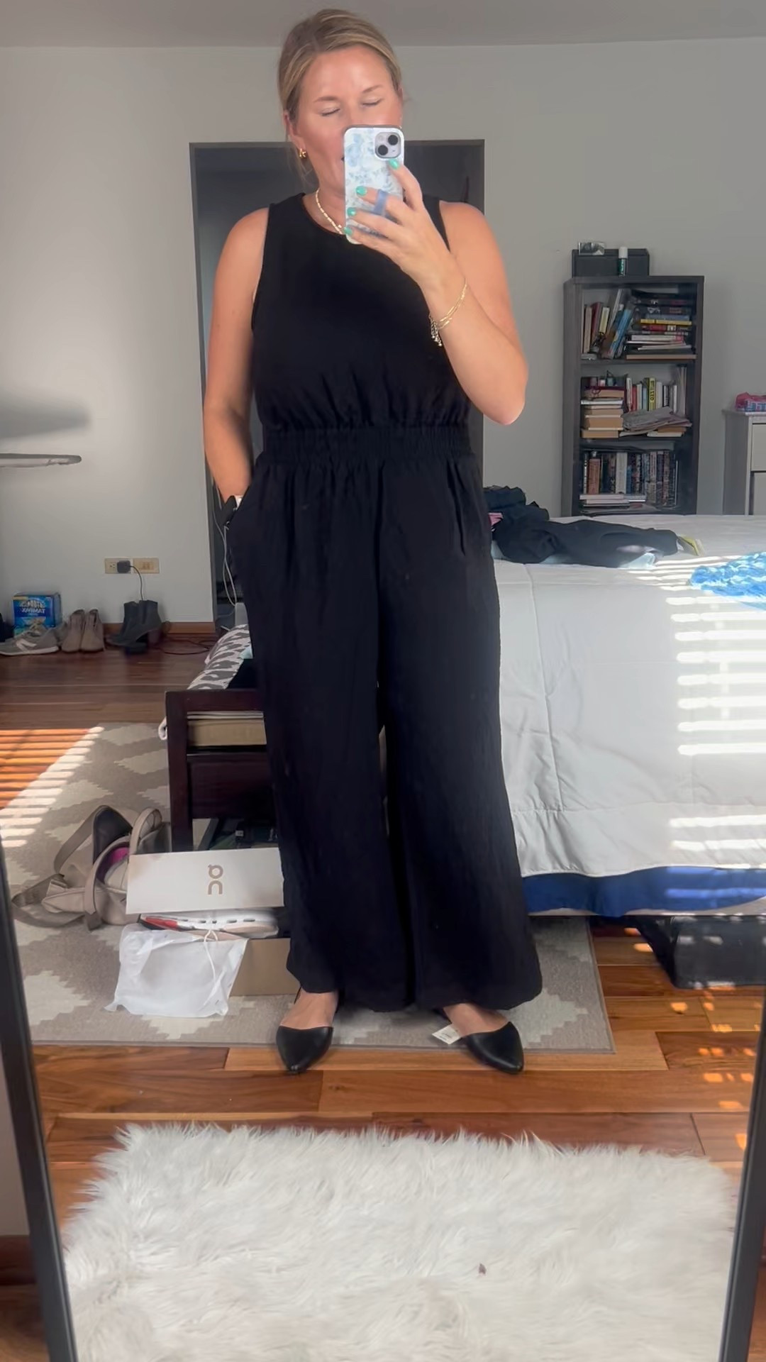 As I’m watching this back maybe the jumpsuit isn’t as flattering as I thought it was 😞

Half size up in shoes if you have a wide foot! 

#LTKStyleTip #LTKOver40 #LTKShoeCrush