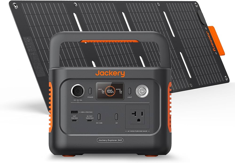 Jackery Solar Generator 240 v2 and 40W Mini Solar Panel, 256Wh LiFePO4 Battery, 300W AC & 100W US... | Amazon (US)