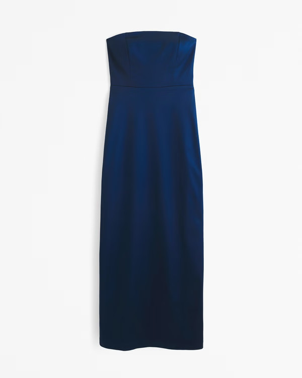 Women's Strapless Satin Sculpt Maxi Dress | Women's New Arrivals | Abercrombie.com | Abercrombie & Fitch (US)