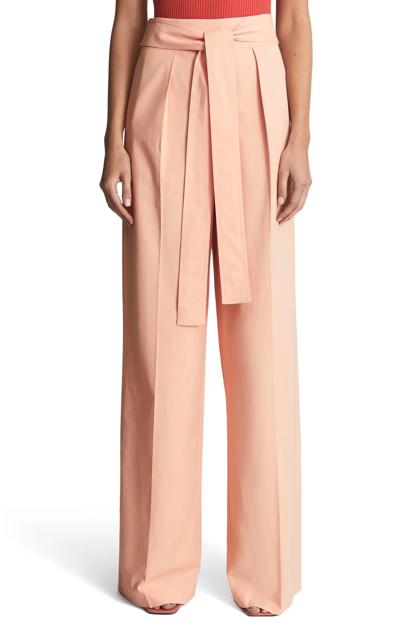 Reiss Malin Belted Wide Leg Trousers | Nordstrom | Nordstrom