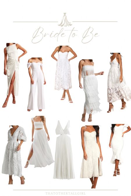 Bride to be/white party dresses 

#LTKmidsize #LTKwedding #LTKSeasonal
