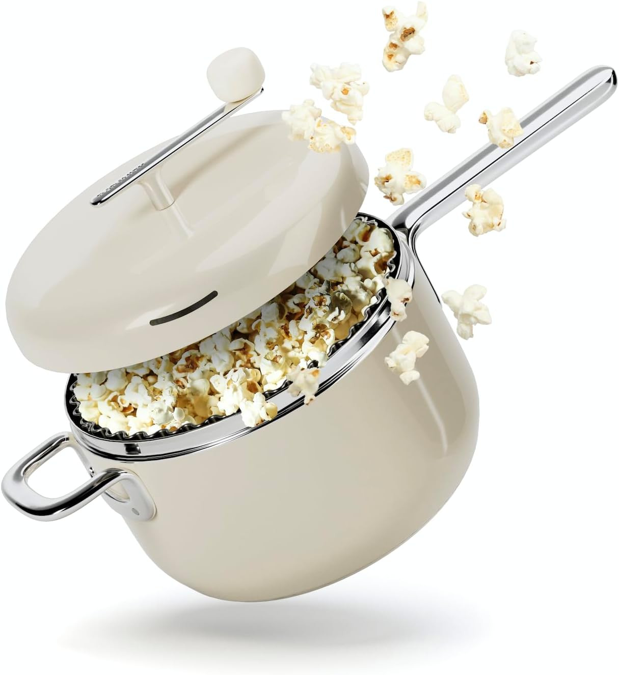 Popsmith Popcorn Popper in Cream - 6 Quart Stovetop Popcorn Machine - Stainless Steel Popcorn Maker Compatible with All Stovetops | Amazon (US)