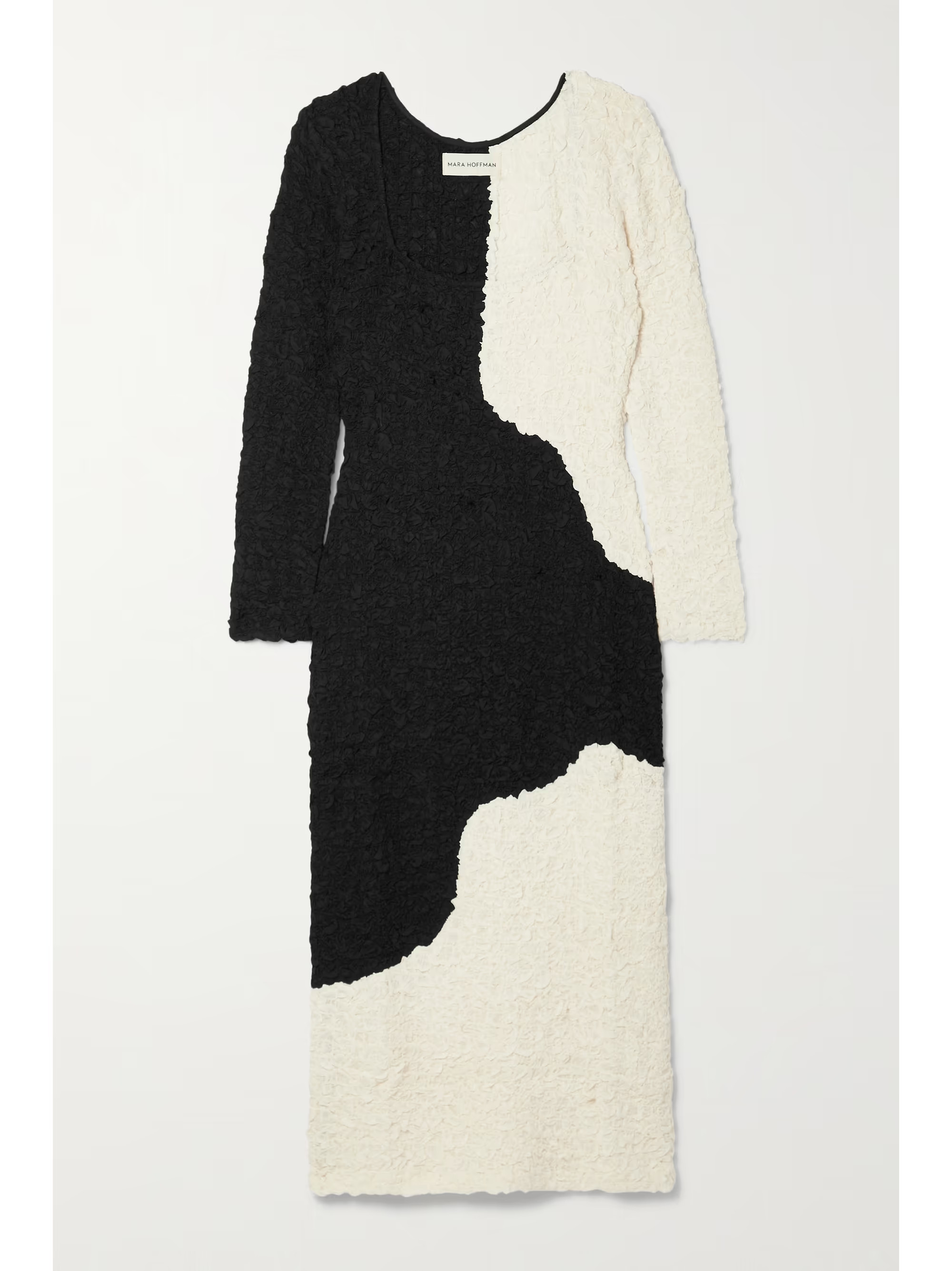 + NET SUSTAIN Amy zweifarbiges Midikleid aus Cloqué aus Tencel™ Modal | NET-A-PORTER (UK & EU)