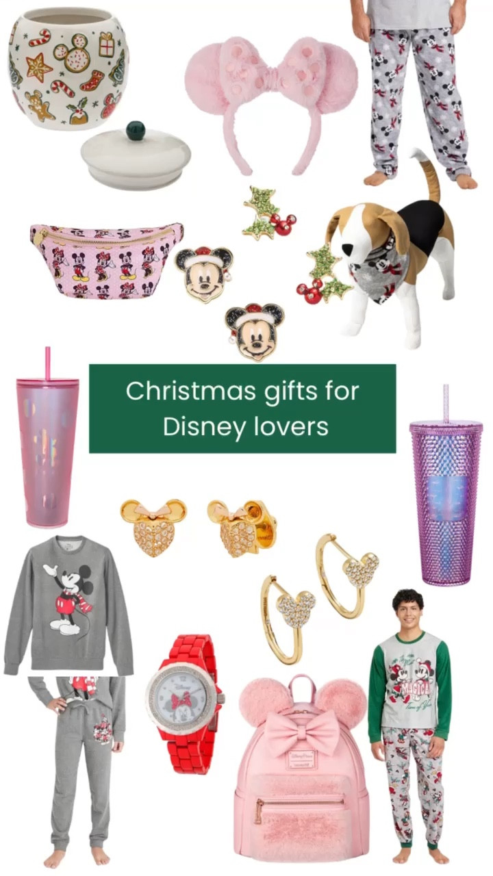 Christmas gifts for the Disney lovers.  From Mickey earrings, Disney cups, Minnie watch, Disney pjs and a Minnie Fanny pack.  

#LTKfamily #LTKtravel #LTKHoliday