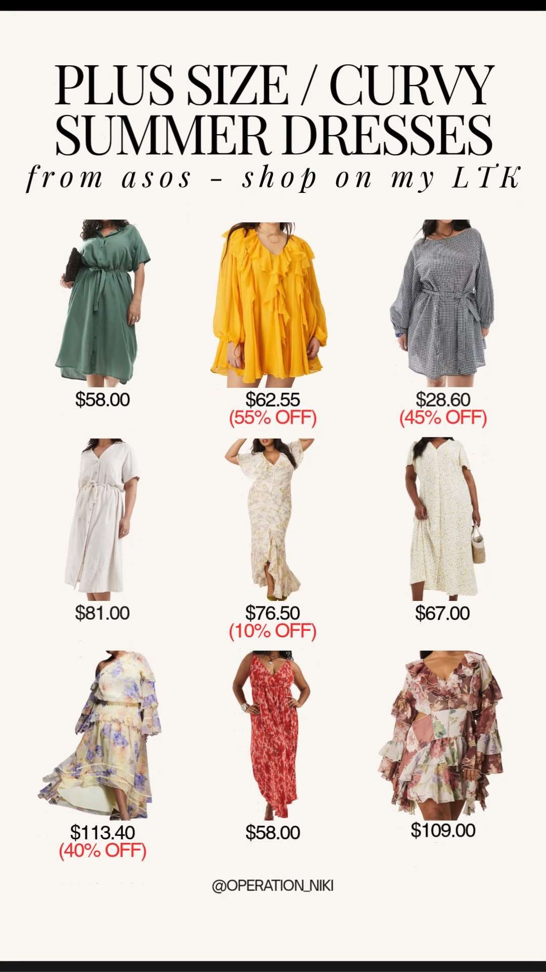 Refresh your warm-weather wardrobe with these stunning plus-size and curvy summer dress favorites from ASOS. ☀️ Finding pieces that fit beautifully and keep you feeling confident makes styling for the season completely effortless.



Follow for more @OPERATION_NIKI on IG, TikTok, & Facebook

#ASOSDesign #PlusSizeFashion #CurvyStyle #OperationNiki #SummerDresses #OOTD #PlusSizeInspo #SummerWardrobe #LTKStyle #VacationOutfits #CurvyFashion 

 #LTKSaleAlert #LTKMidsize #LTKPlusSize