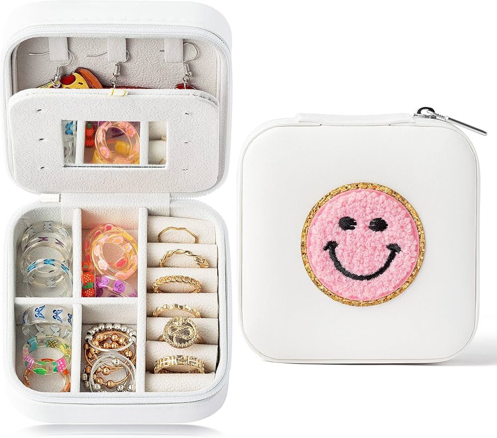 Wood Homing Small Preppy Travel Jewelry Case for Women Mini Jewelry Organizer for Traveling Prepp... | Amazon (US)