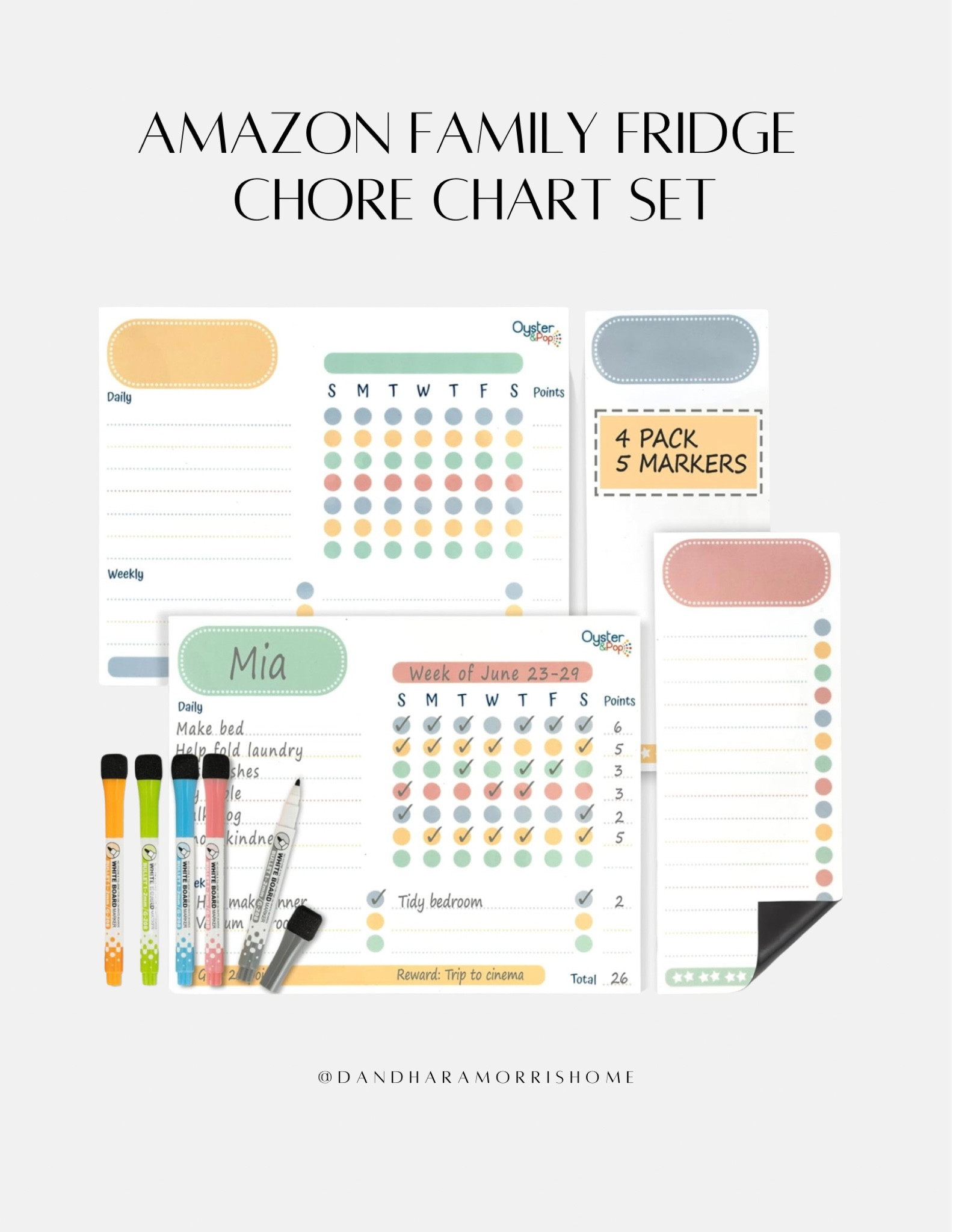 Amazon Family Fridge Chore Chart 

For the past three months, we’ve been focusing on teaching our kids the importance of responsibility and valuing what they have, and we wish we’d started sooner! By giving them simple tasks, like keeping their rooms tidy or helping with small chores, they’ve been learning how effort connects to the things they enjoy.

#LTKFamily #LTKHome #LTKKids