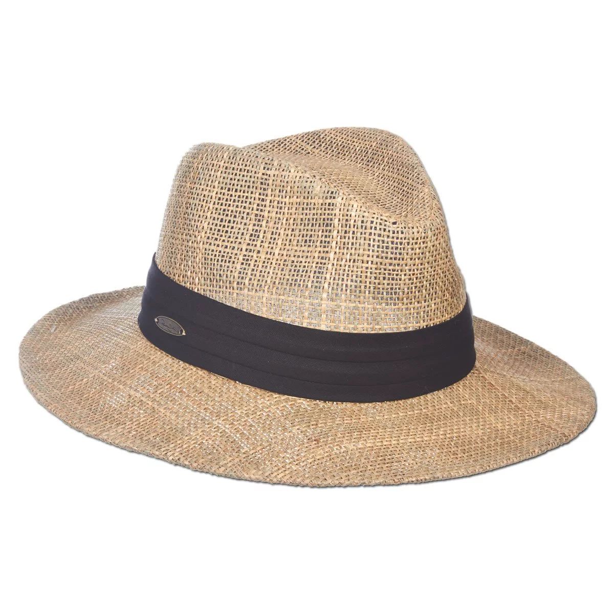 Panama Jack Dos Sombras Matte Seagrass Straw Safari Sun Hat with 3-Pleat Ribbon Band (Black Band,... | Walmart (US)