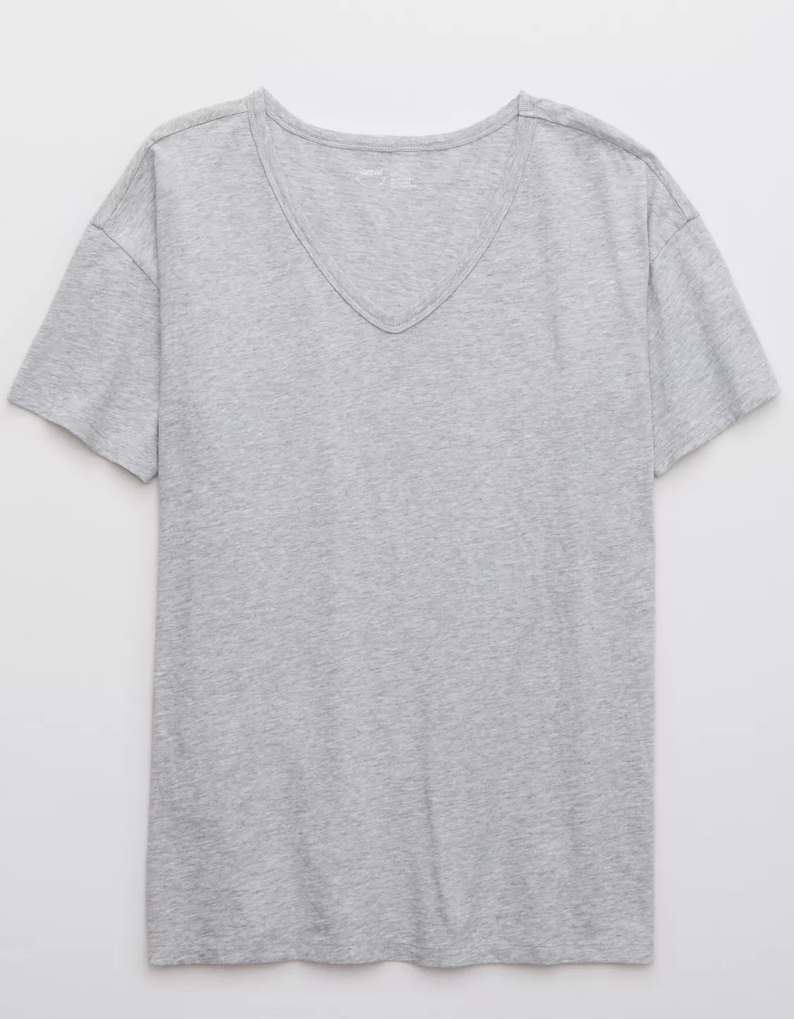 Aerie Distressed Basic V-Neck Boyfriend T-Shirt | Aerie