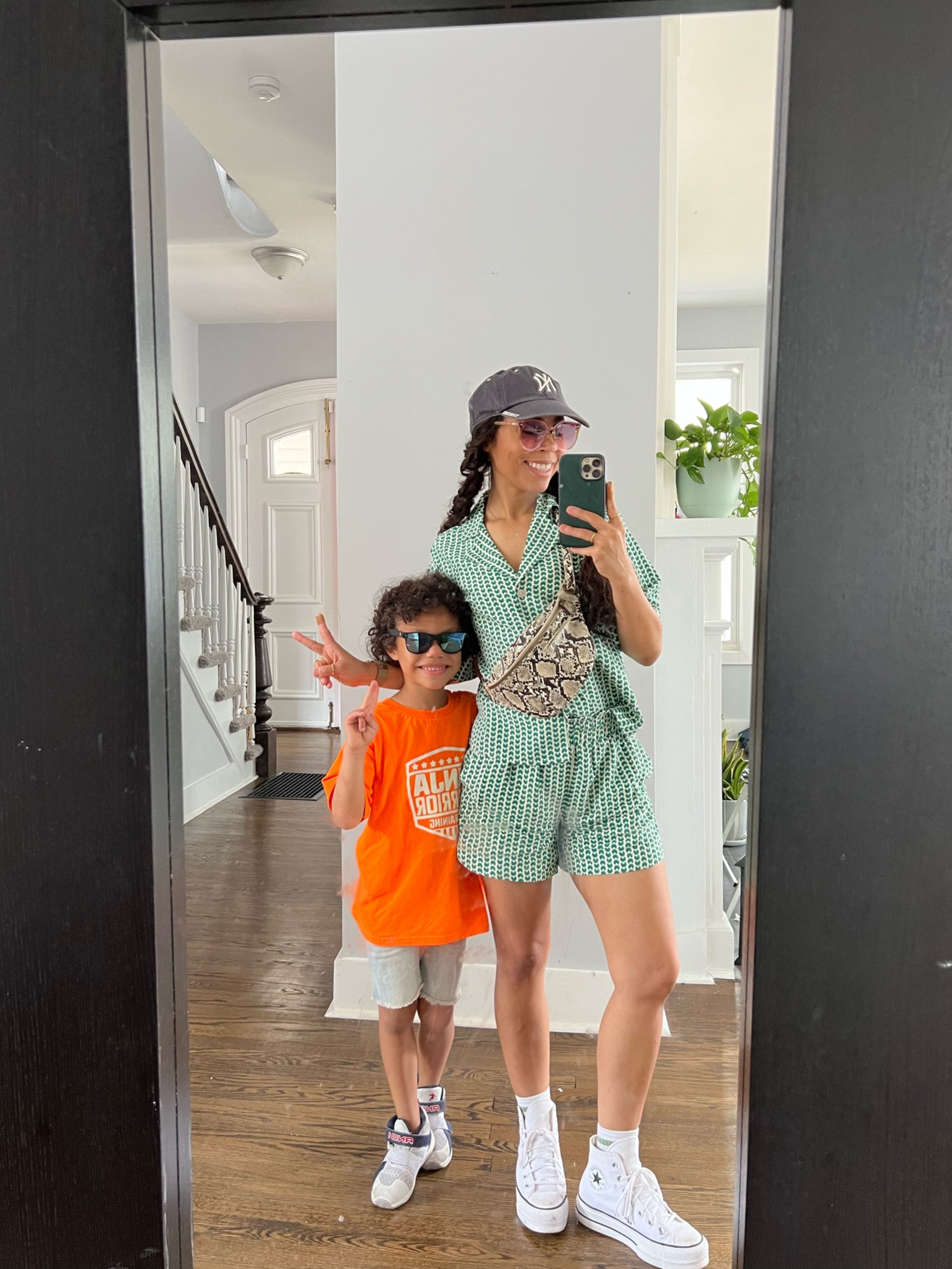 Matching set, wearing XS in both, true to size. Platform sneakers, size down one. 💚 

Jude’s neon orange tee was a mommy DIY for his Ninja Warrior bday party 🧡 

#LTKunder50 #LTKsalealert