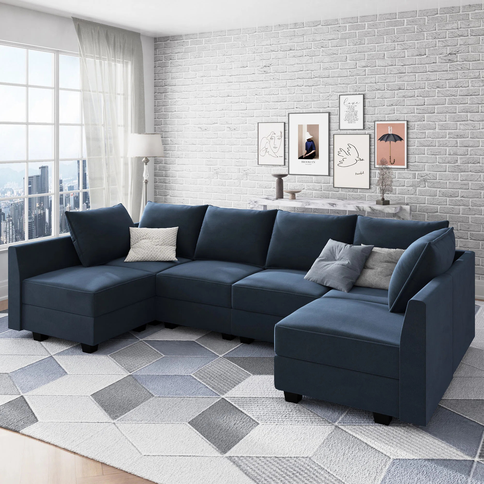 Latitude Run® Tremee Modular Sectional Sofa U Shaped Velvet Couch & Reviews - Wayfair Canada | Wayfair North America