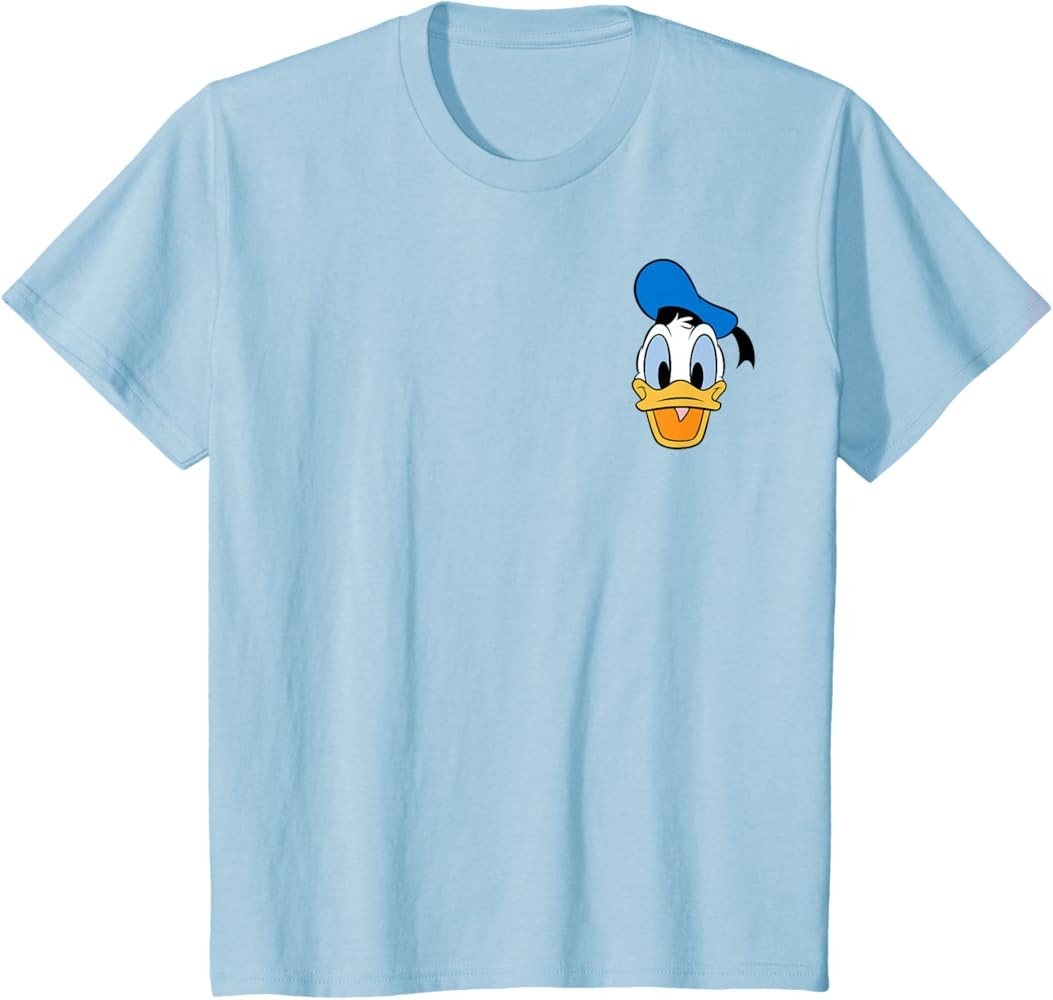 Disney Mickey and Friends Donald Duck Face Small Pocket Logo T-Shirt | Amazon (US)