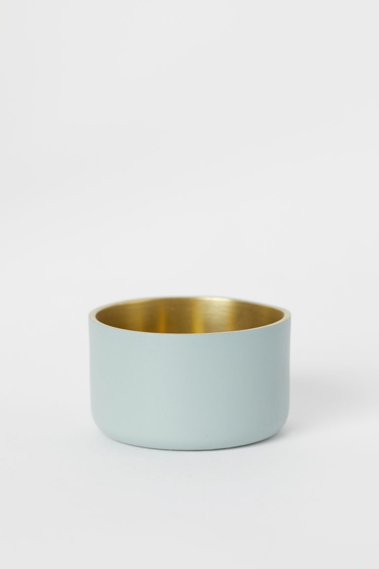 H & M - Small Metal Tea Light Holder - Green | H&M (US + CA)