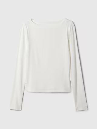 Modern Rib Cropped Boatneck T-Shirt | Gap (US)