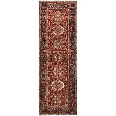 Vintage Red Geometric Tribal Design 3'6x10'4 Oriental Runner Rug | Wayfair North America