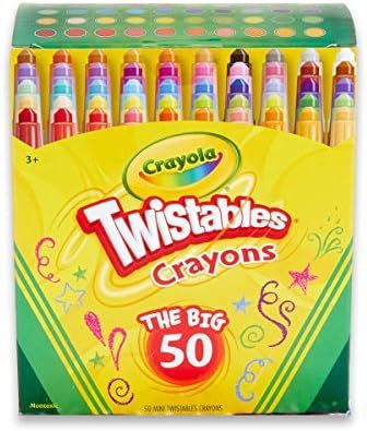 Crayola Twistables Crayons Coloring Set, Kids Craft Supplies, Gift, 50 Count | Amazon (US)