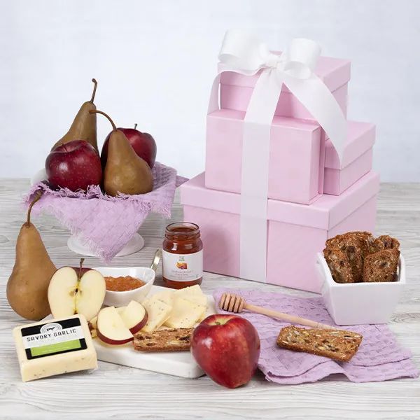 Pear And Cheese Gourmet Tower - Limited Edition | GourmetGiftBaskets.com