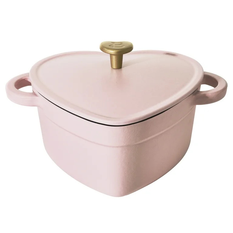 Beautiful 2QT Cast Iron Heart Dutch Oven, Pink Champagne by Drew Barrymore | Walmart (US)