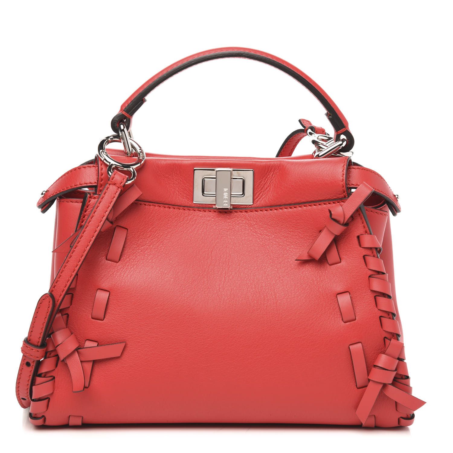 Nappa Whipstitch Mini Peekaboo Iconic Satchel Red | Fashionphile