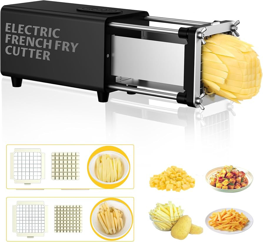 YOTAN Electric French Fry Cutter, French Fry Cutter with 1/2 & 3/8 Blade | Amazon (US)