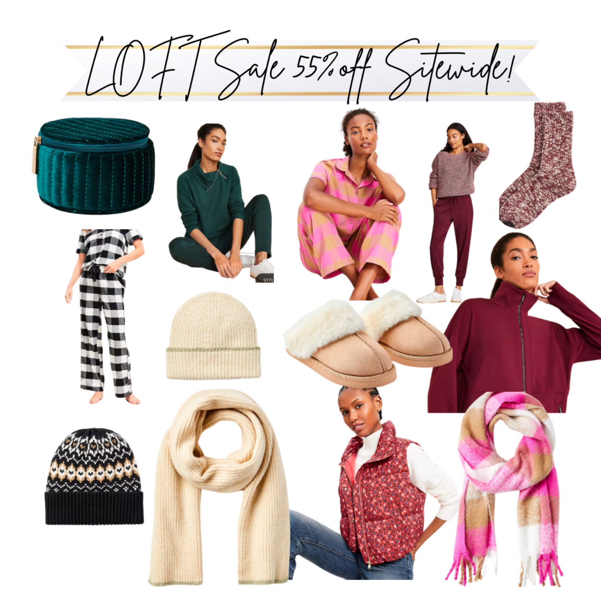 LOFT SALE ALERT! Casual mom outfit, weekend outfit, everyday outfit, affordable outfit, puffer vest, pajamas, sale outfit. 

#LTKHoliday #LTKMidsize #LTKSaleAlert